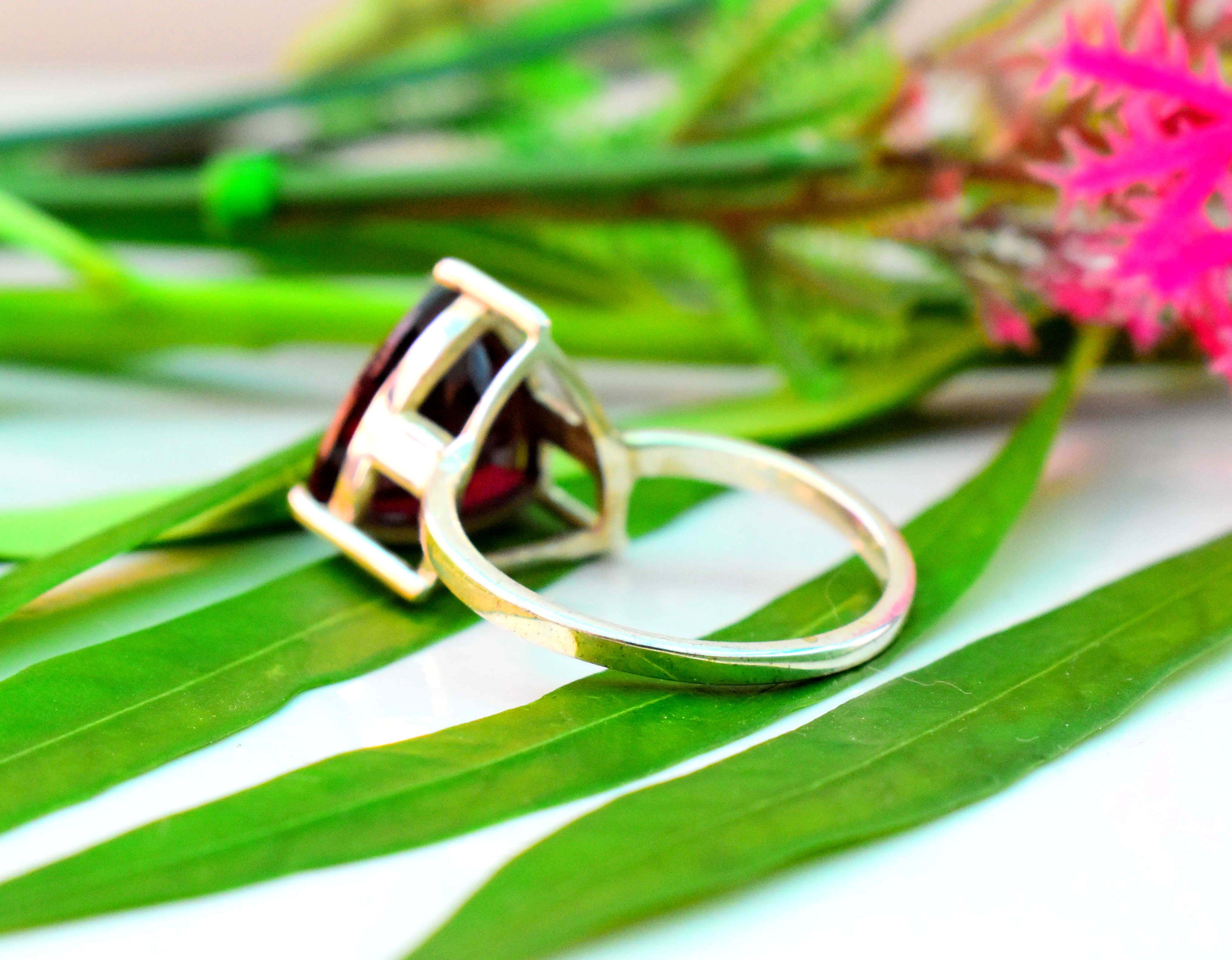 Garnet Trillion Ring