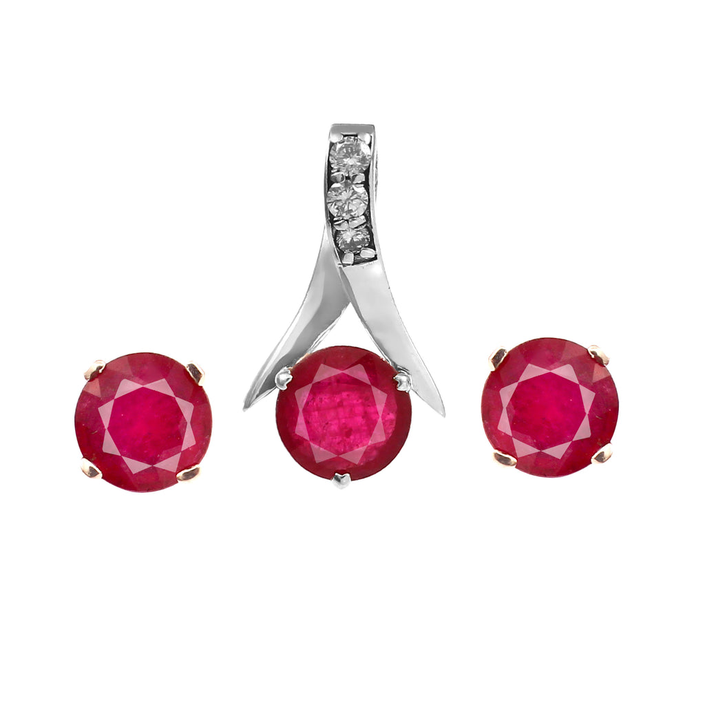 925 Sterling Silver with Natural Ruby