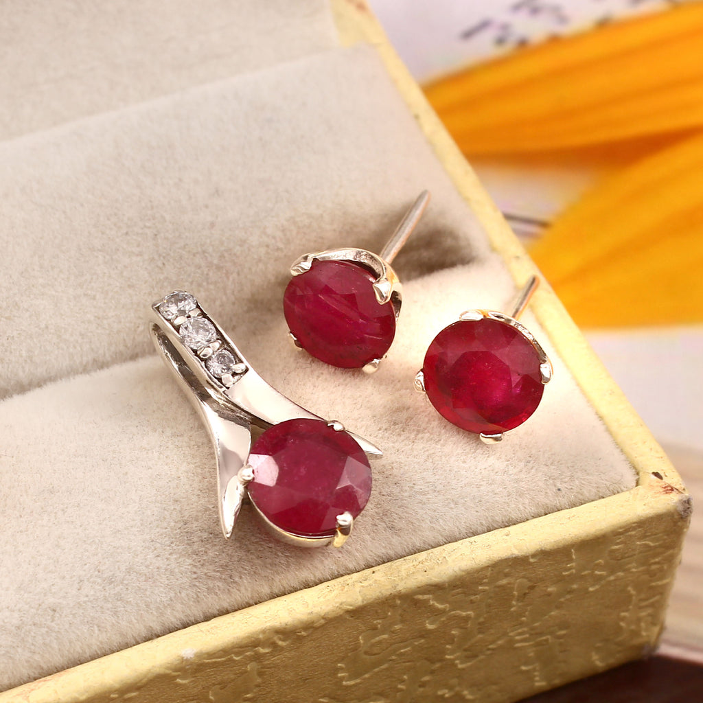 925 Sterling Silver with Natural Ruby